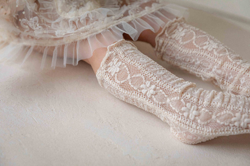 Dressy Lace Knee Socks_3Colours