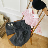 Kids Pintuck Wide Leg Cotton Pants