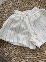 Petite Fleur Stripe Top & Shorts Set