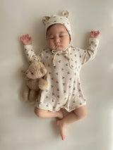 Monbebe Printed Suit and Bonnet Set from Newborn Size _Bear Prints