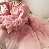 Sherbet Long Sleeves Dress _Pink