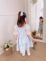 Monet Blue Floral Dress
