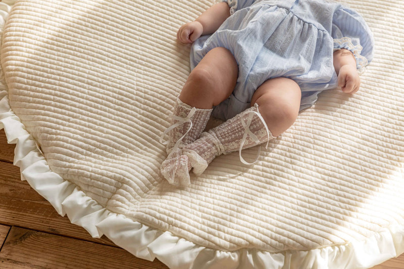 Ribbon Lace Socks_ Cream