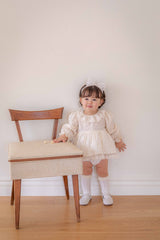 Vanilla Embroidery Dress Romper