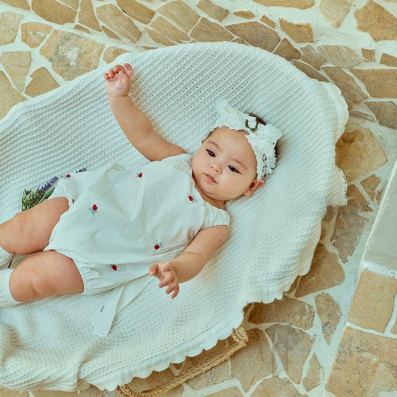 Tulip Embroidery Romper
