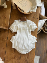 Sharon Suspender Romper_ White