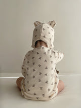 Monbebe Printed Suit and Bonnet Set from Newborn Size _Bear Prints
