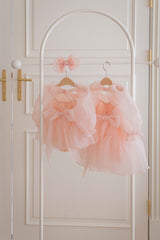 Rose Cloud Organza Dress Romper