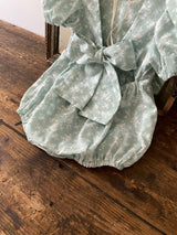 Mint Blossom Puff Sleeve Romper