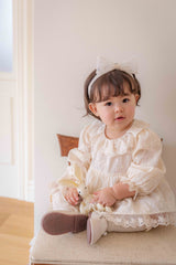 Vanilla Embroidery Dress Romper