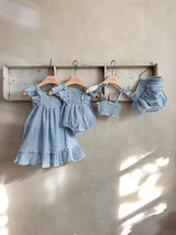 French Check Dress _ Blue