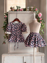Nero Floral Blouse & Skort Set