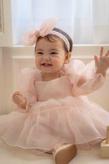 Rose Cloud Organza Dress Romper