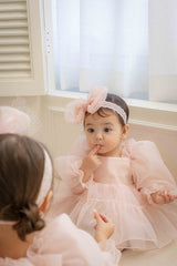 Rose Cloud Organza Dress Romper