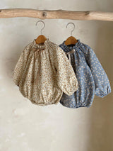 Aster Floral Romper_Dusty Blue