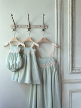 Aria Embroidery Romper _Mint