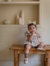 Noe Smocked Check Romper