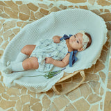 Glen Smocked Romper_ Blue