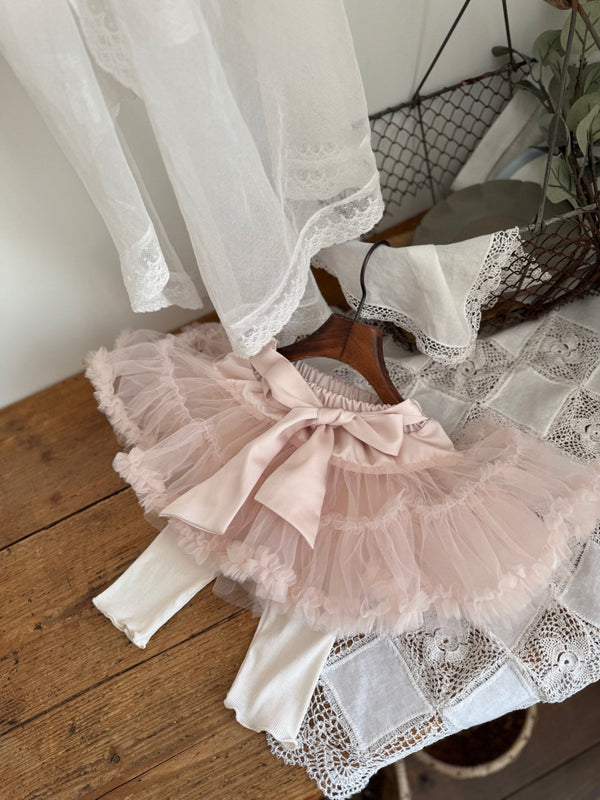 Tutu Tulle Skirt Leggings _ Pink (Pre-Order)