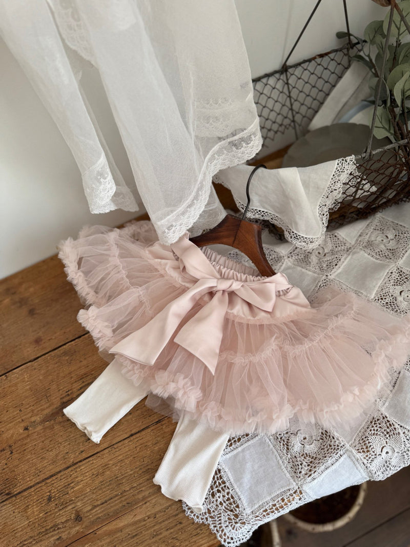 Tutu Tulle Skirt Leggings _ Pink (Pre-Order)