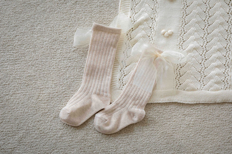 Oat Ribbon Baby Socks