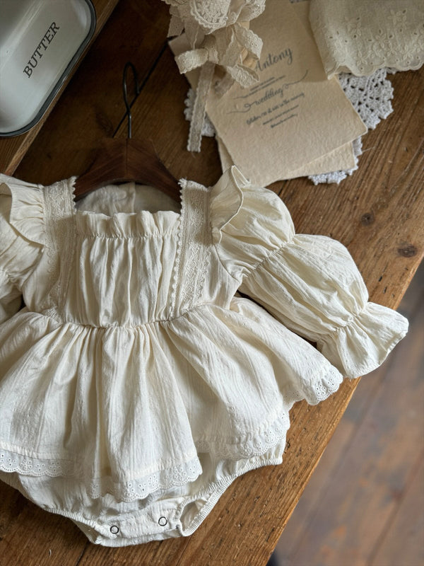 Elena Dress Romper _Cream