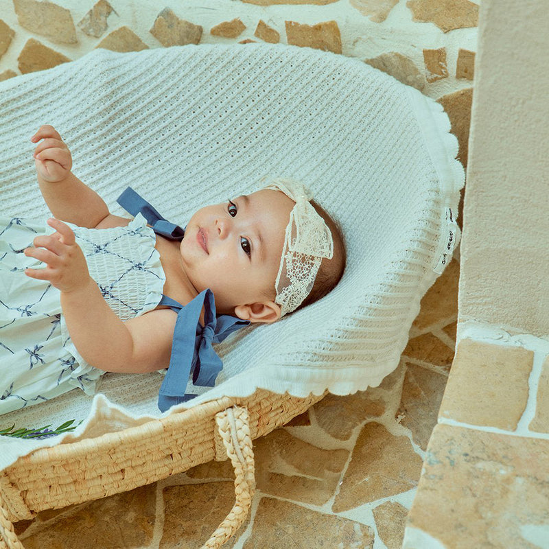 Glen Smocked Romper_ Blue