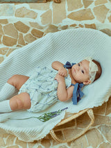 Glen Smocked Romper_ Blue