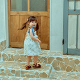 Glen Smocked Dress_ Blue