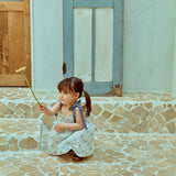 Glen Smocked Dress_ Blue