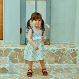 Glen Smocked Dress_ Blue