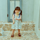 Glen Smocked Dress_ Blue