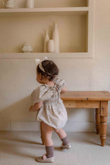 Noe Smocked Check Romper