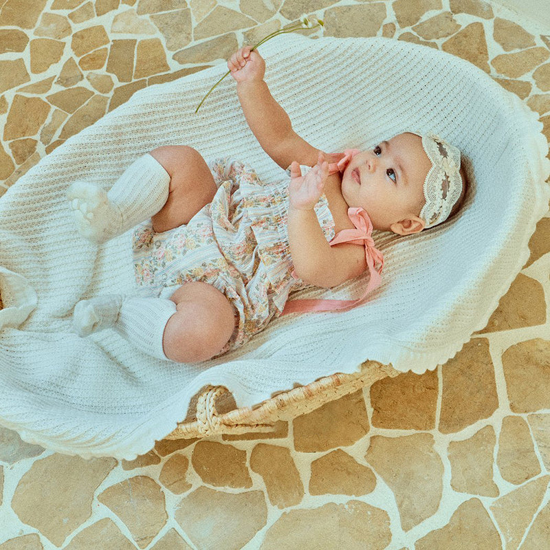 Glen Smocked Romper_ Coral