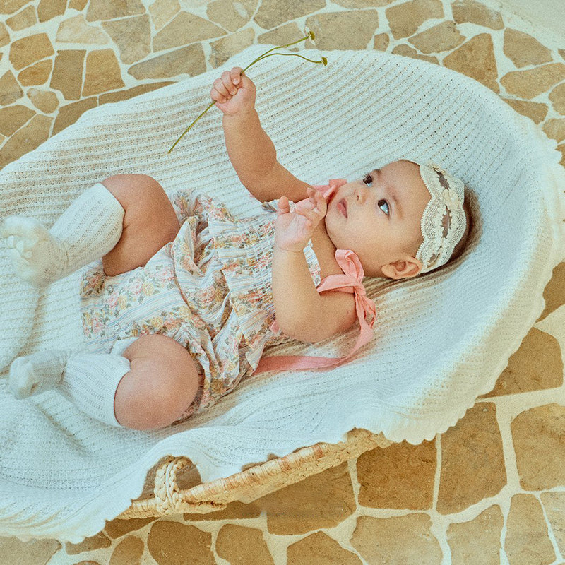 Glen Smocked Romper_ Coral