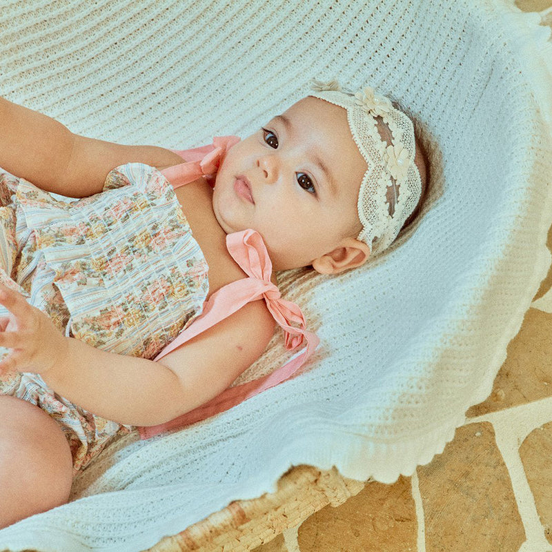 Glen Smocked Romper_ Coral