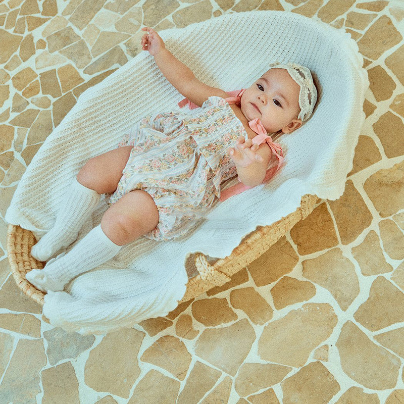 Glen Smocked Romper_ Coral