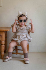 Noe Smocked Check Romper
