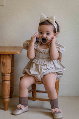 Noe Smocked Check Romper