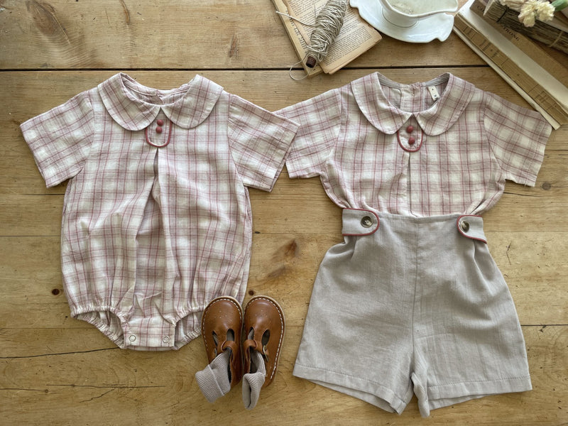 Elly Check Romper_2 Colours