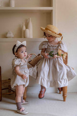 Noe Smocked Check Romper