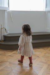 Flower Corduroy Shirring Dress