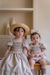 Noe Smocked Check Dress