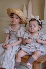 Noe Smocked Check Romper