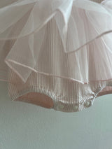 Cotton Rib Tutu Dress Romper _Pink