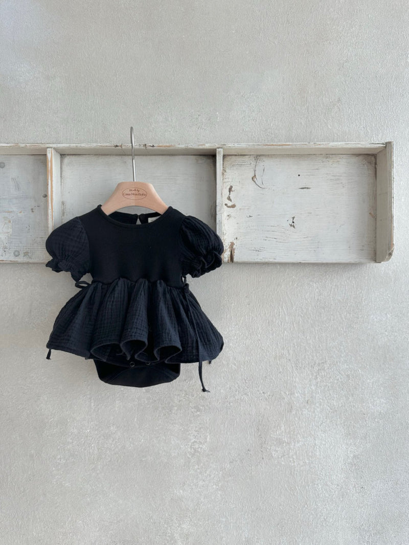 Monbebe Peony Dress Romper _Black