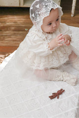 Roselle Tulle Dress Romper_ Cream