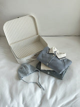 Soft Terry Polo Romper_Blue