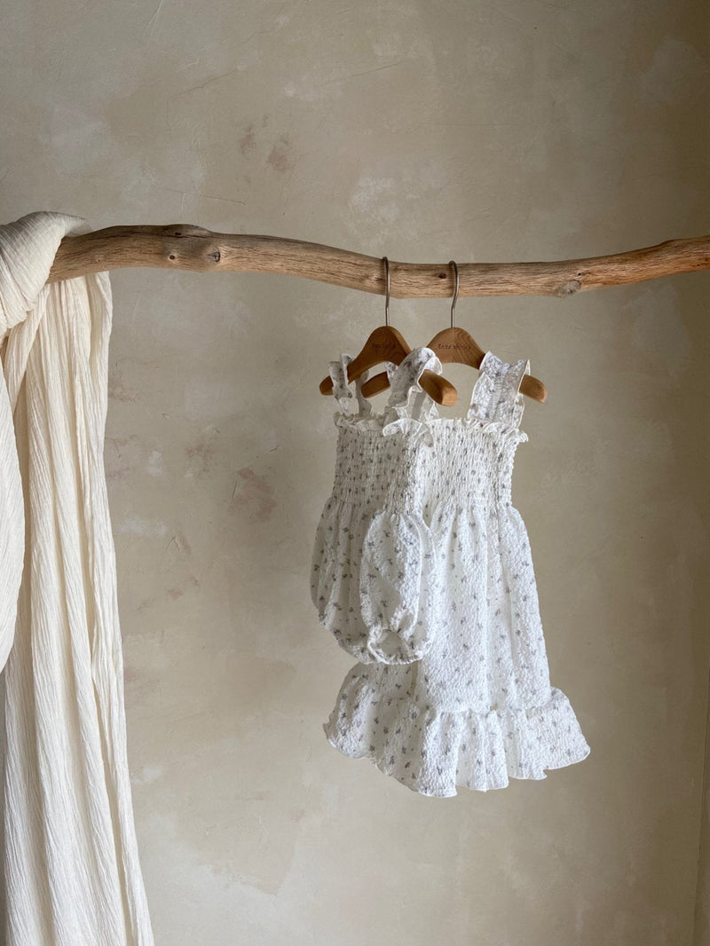 Lily Smocking Dress _Ivory