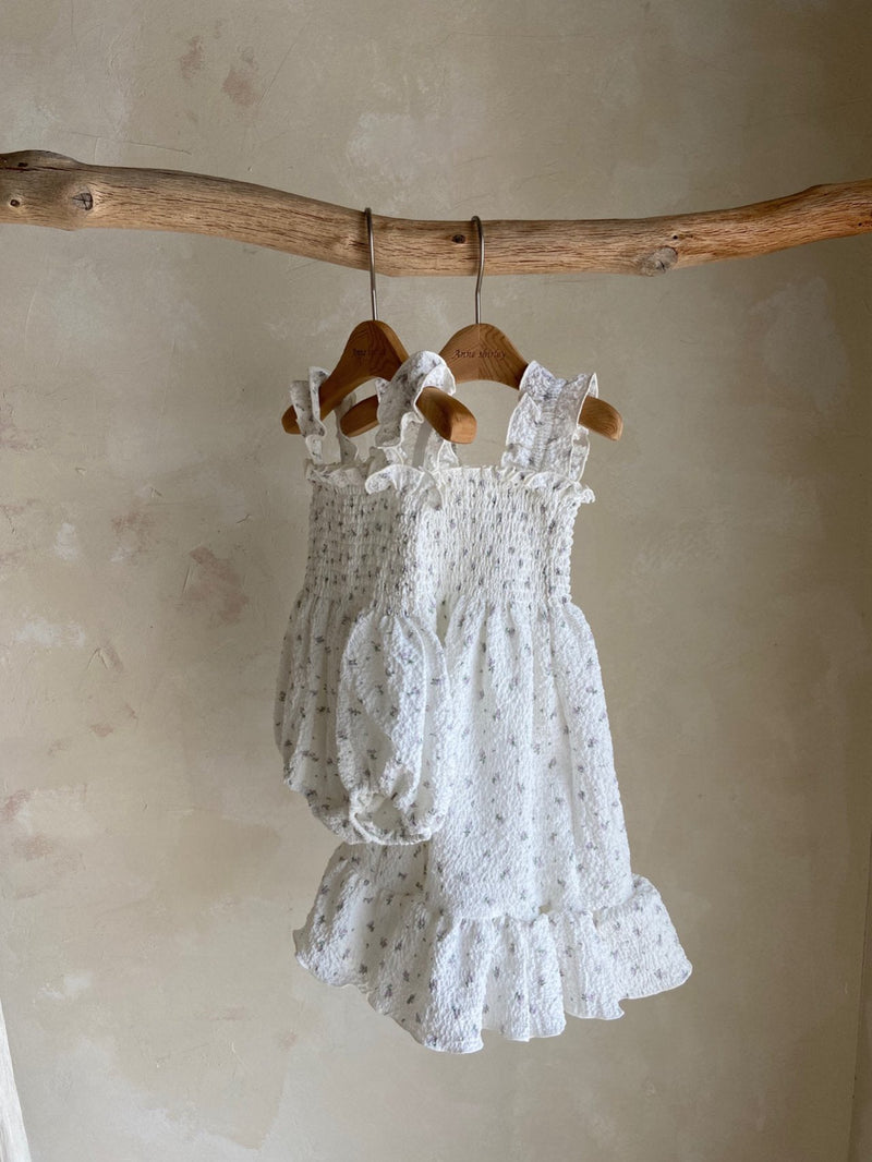 Lily Smock Romper _Ivory